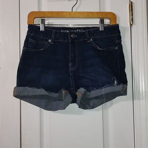 Roebuck & Co  dark denim jean rough hem mid rise short  shorts  Sz 10 NWOT